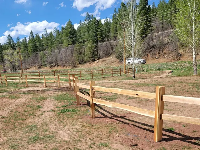 Cedar Split Rail fence by AgriTek — installation example
