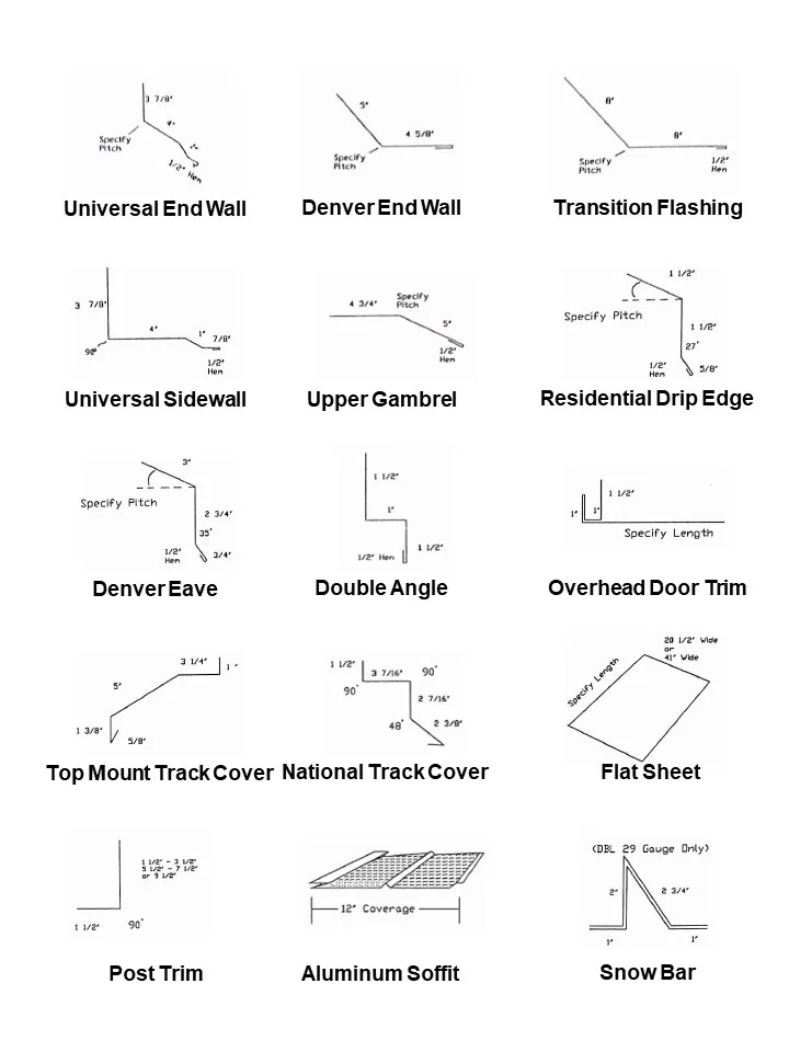 Corrugated metal specifications and accessory drawings
